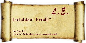 Leichter Ernő névjegykártya